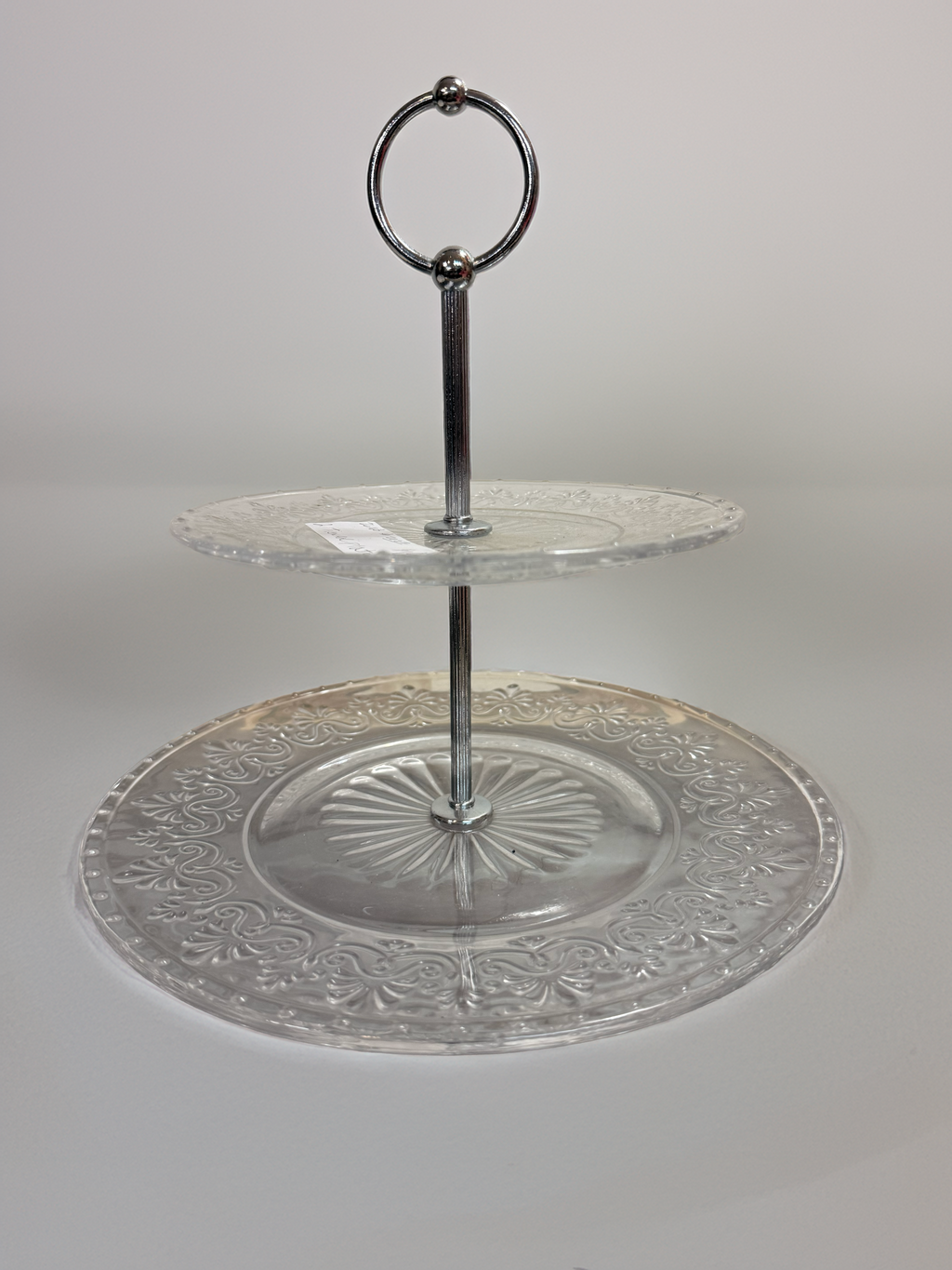 Two-tiered Glass Serving Stand