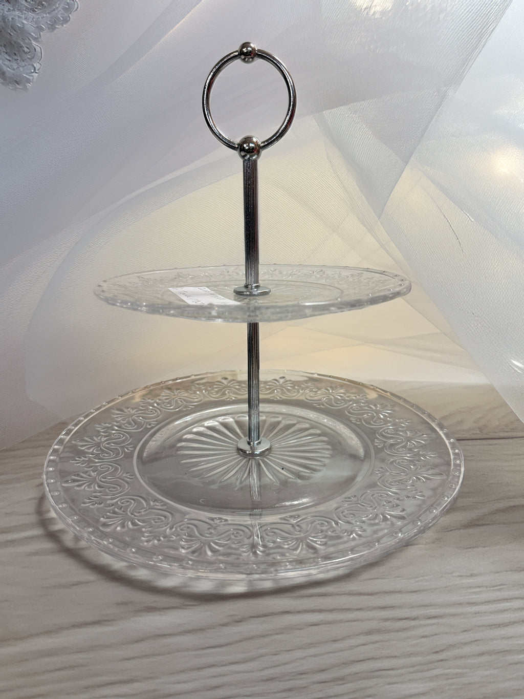 Two-tiered Glass Serving Stand