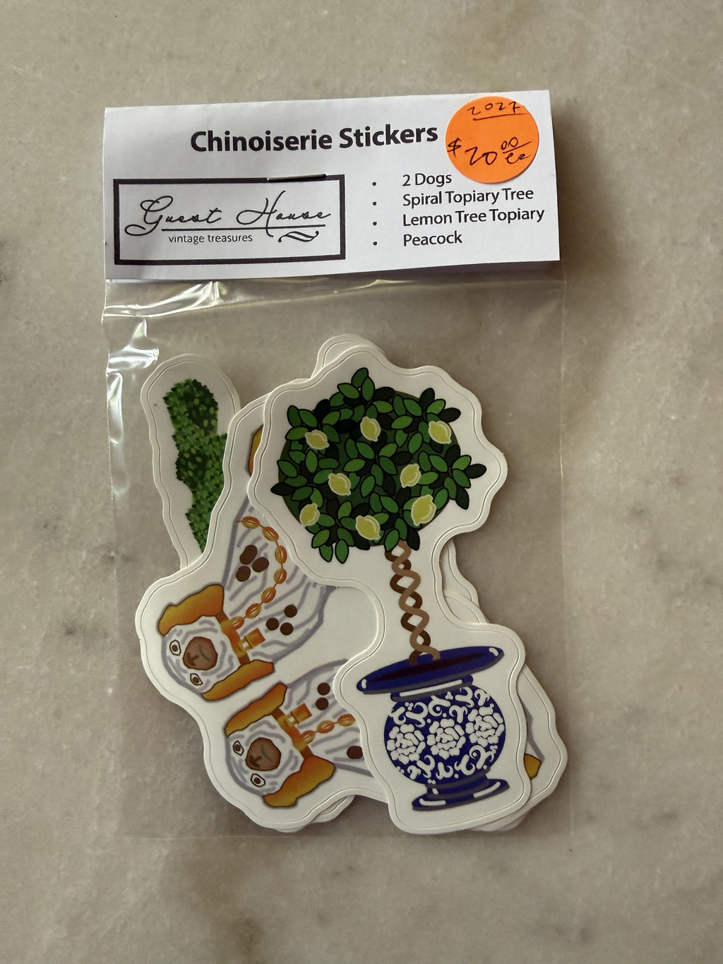 Set of Four Chinoiserie Stickers