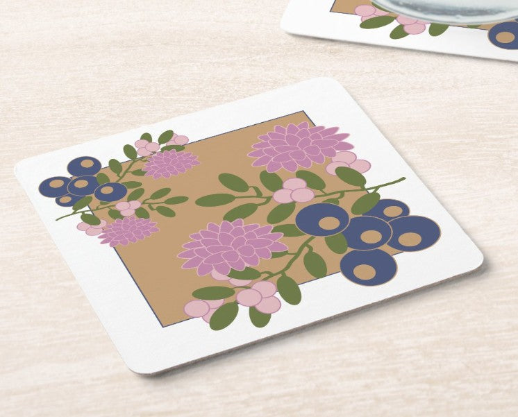 Set of 6 Verdant Ridge Stationery Collection Paper Coasters