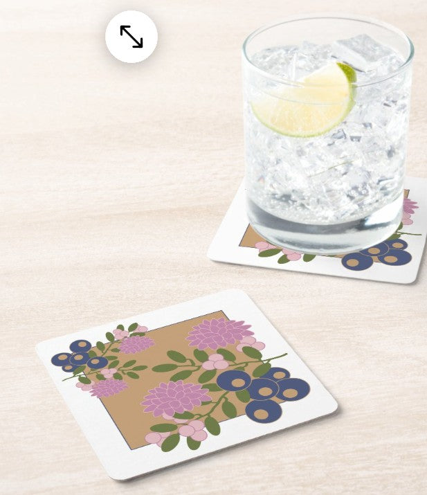 Set of 6 Verdant Ridge Stationery Collection Paper Coasters