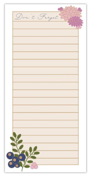 "Don't Forget" Notepad | Verdant Ridge Stationery Collection (3.8" × 7.8") — vintage item from Guest House Vintage Treasures (view 1)