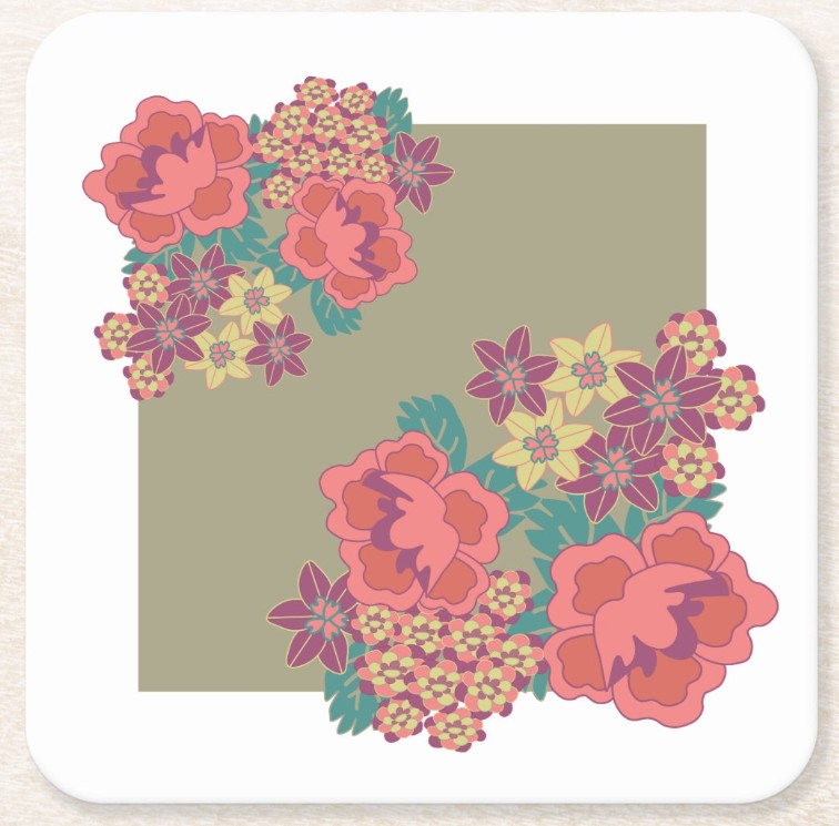 Set of 6 Ochre Glen Collection Stationery Paper Coasters