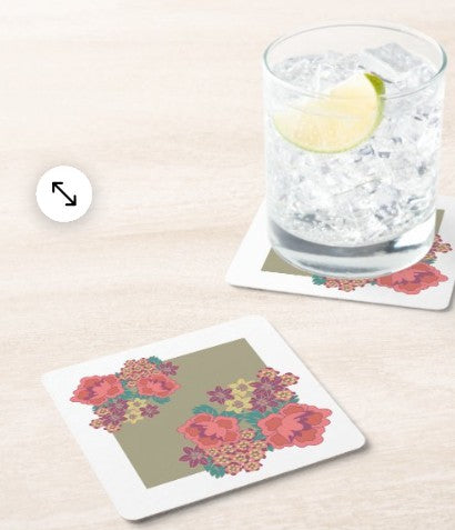 Set of 6 Ochre Glen Collection Stationery Paper Coasters