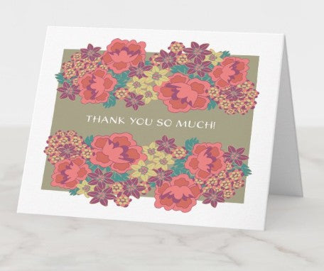 Set of 6 Ochre Glen Stationery Collection Blank Folded Thank You Cards and Envelopes