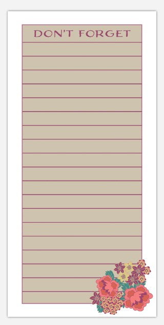 "Don't Forget" Notepad | Ochre Glen Stationery Collection (3.8" × 7.8") — vintage item from Guest House Vintage Treasures