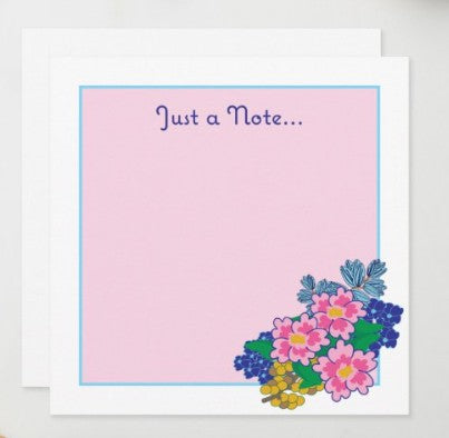 Set of 6 Flat Square "Just a Note..." Goldenrod Grove Stationery Collection Note Cards and Envelopes — vintage item from Guest House Vintage Treasures (view 2)