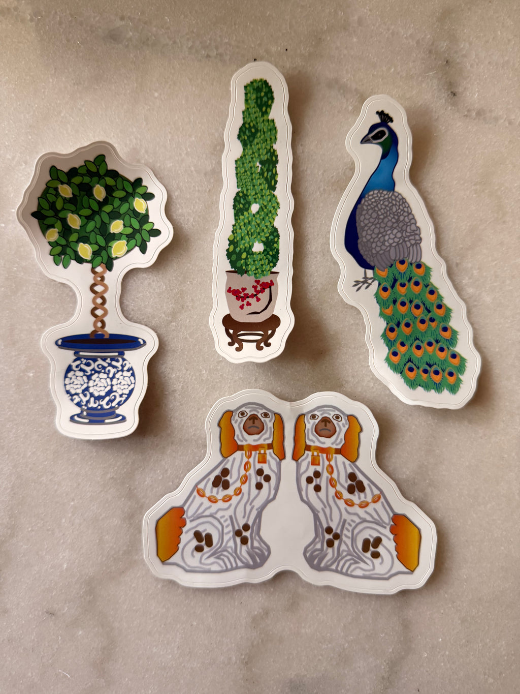 Set of Four Chinoiserie Stickers