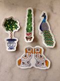 Set of Four Chinoiserie Stickers