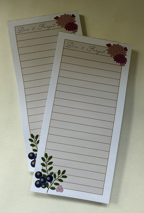 "Don't Forget" Notepad | Verdant Ridge Stationery Collection (3.8" × 7.8") — vintage item from Guest House Vintage Treasures (view 2)