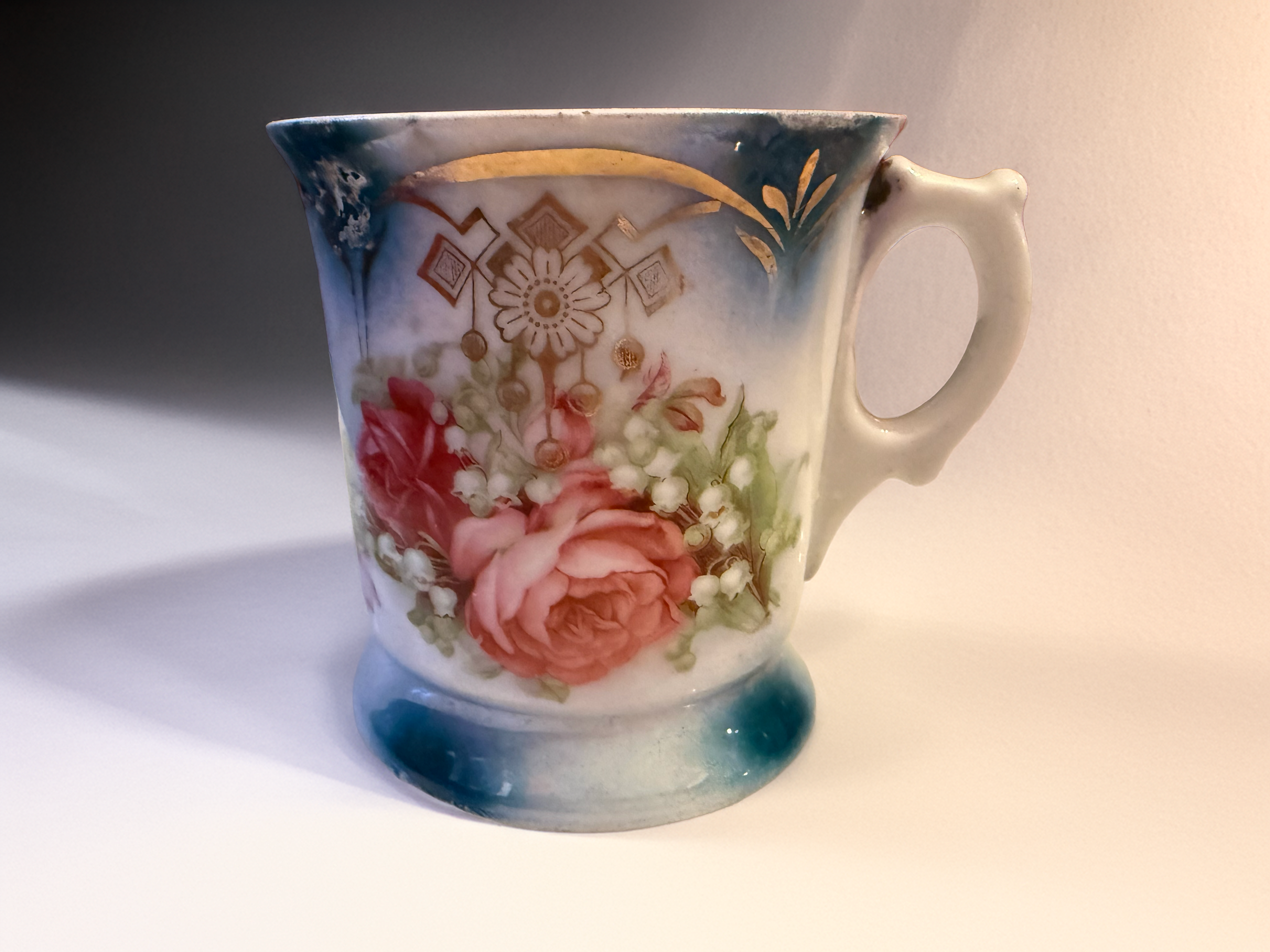 Leuchtenburg Germany Cobalt & Gold Floral Mug