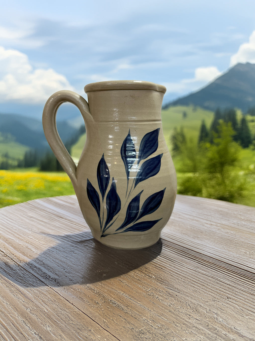 Salt-glazed German Stoneware Pitcher