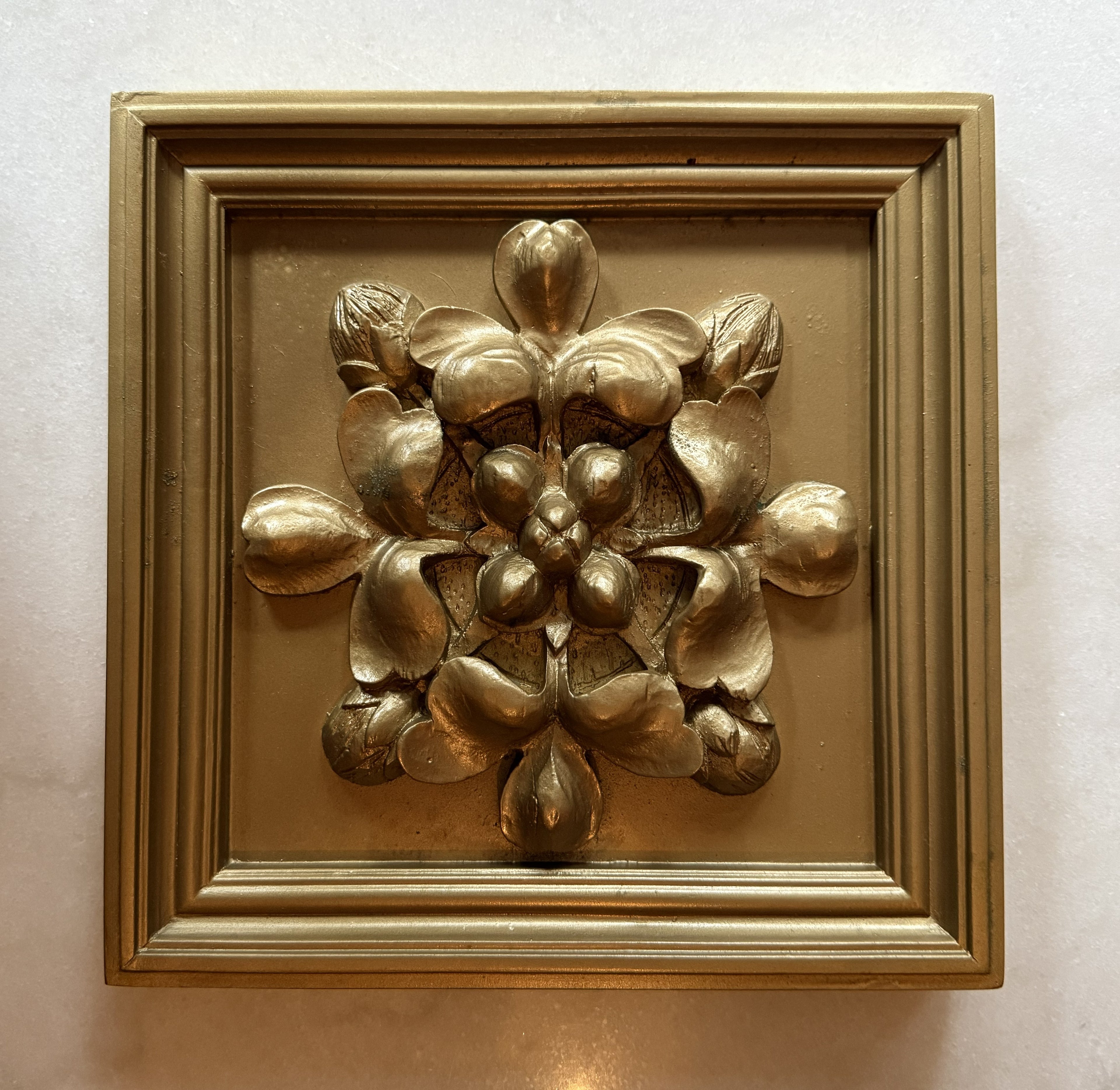 Gold Plaster Trivet Duo