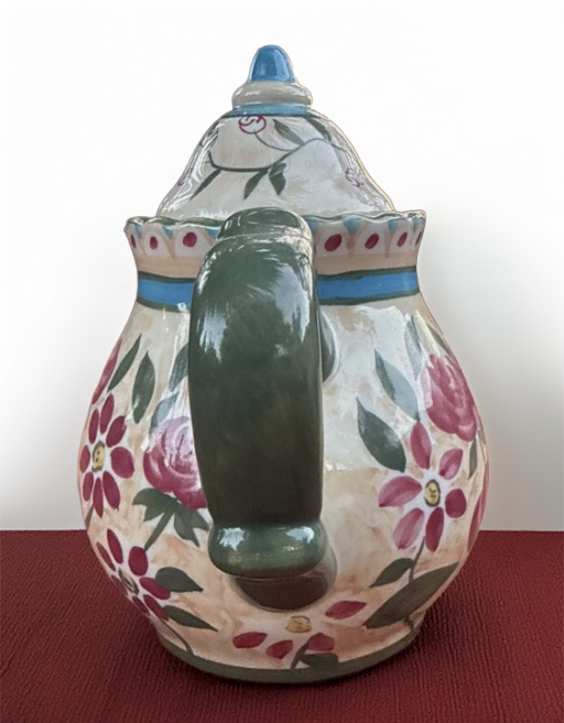 Flowers, Inc Balloons Handpainted Tea Pot — vintage item from Guest House Vintage Treasures (view 3)