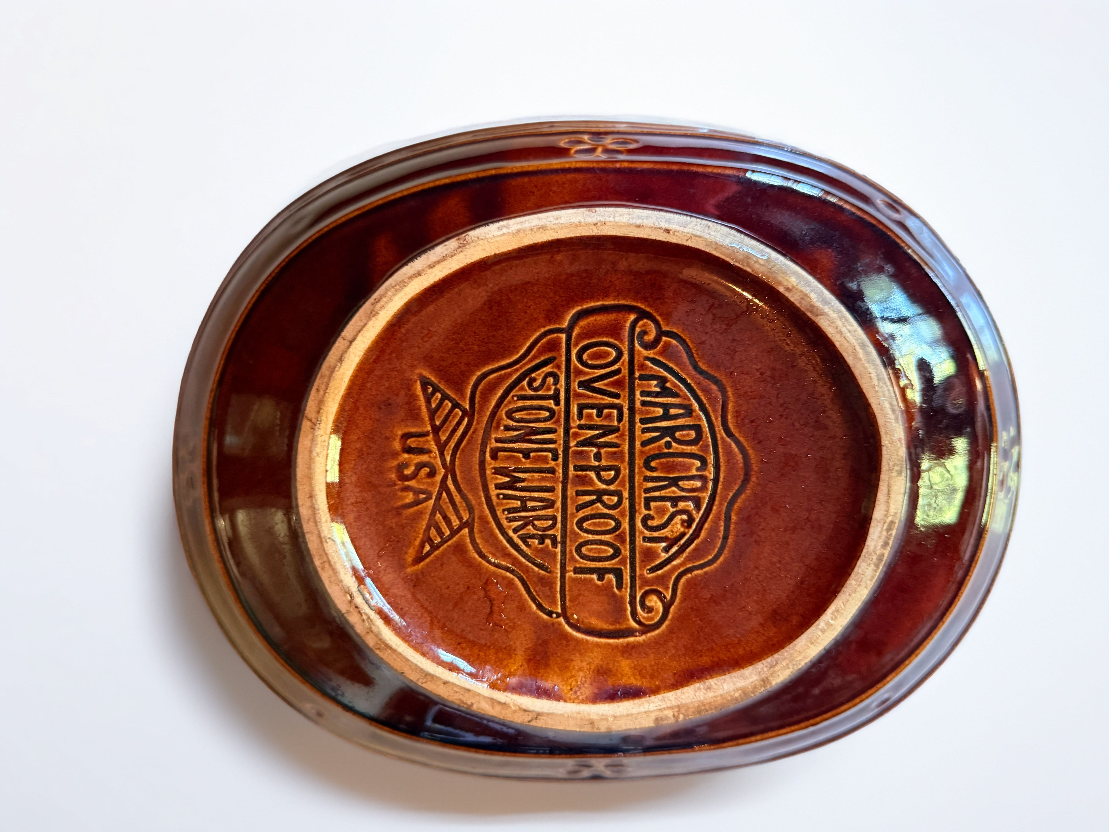 Marcrest Divided Bowl-Daisy Dot Pattern