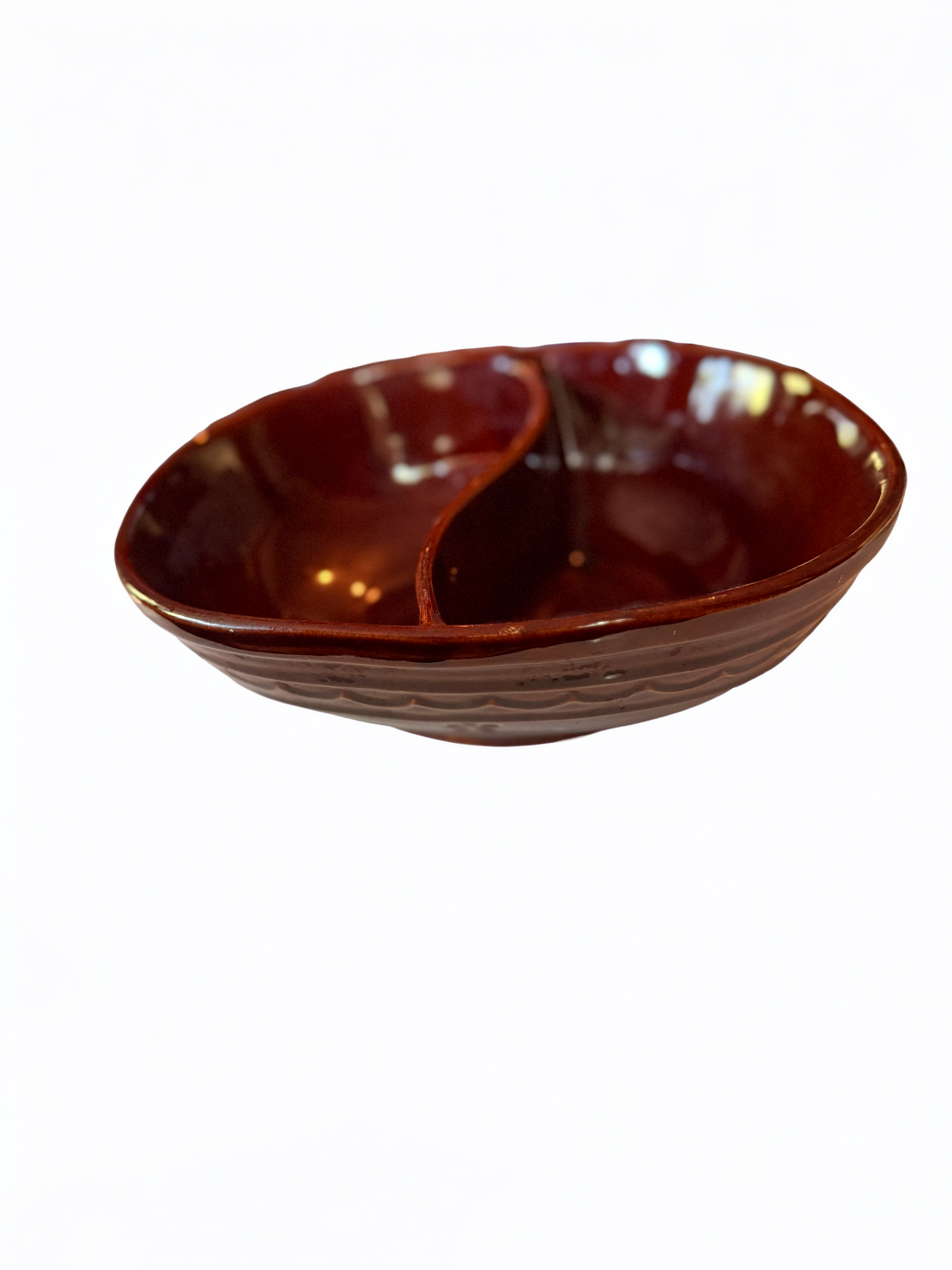 Marcrest Divided Bowl-Daisy Dot Pattern