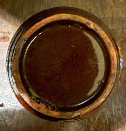 Vintage Japanese Moriage Cup/Dish | Brown Redware Pottery with Hand-Painted Floral Design