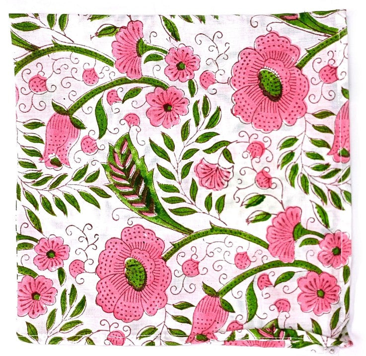 Set of Four Pink Floral Cotton Dinner Napkins — vintage item from Guest House Vintage Treasures (view 2)