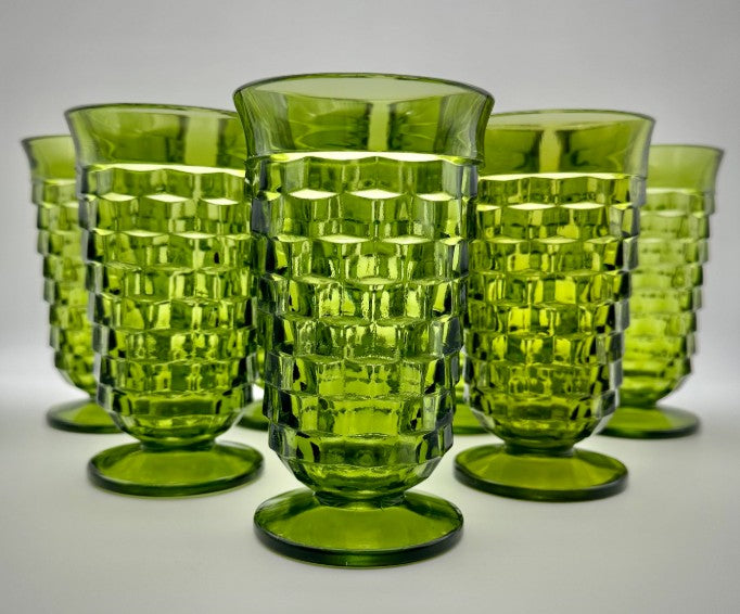 Tall Fostoria Tumbler-American Pattern in Green