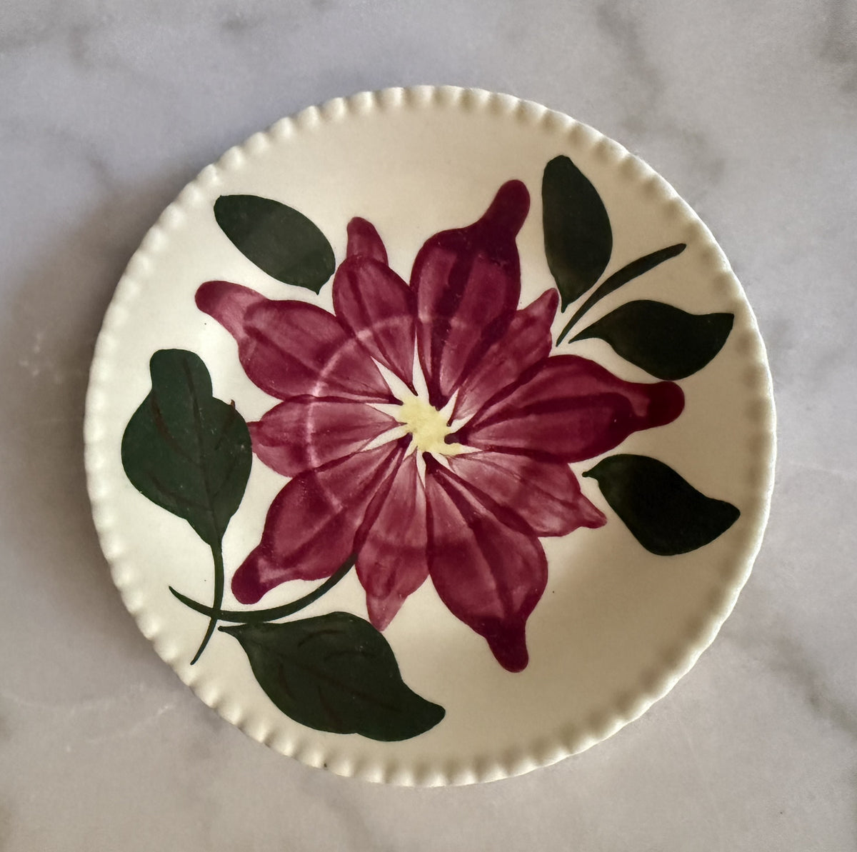 Blue Ridge Pottery 6" Dessert or Bread Plate | Hand-Painted Floral Pattern