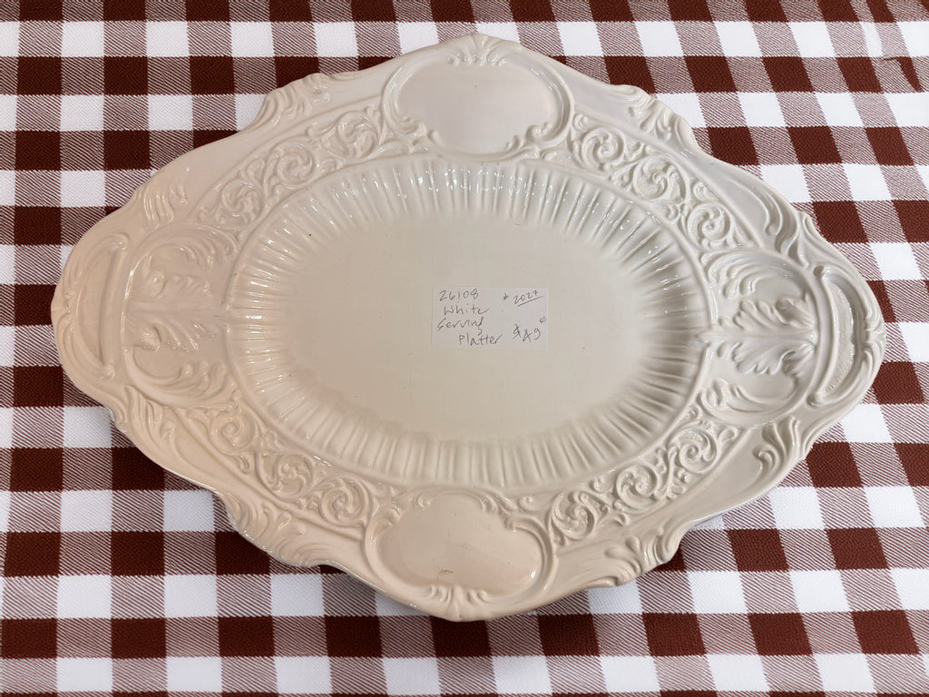 Large White Ceramic Serving Platter