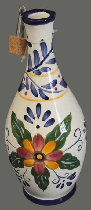 Seven Piece Whole Home Painted Talavera Style Olive Oil Dipping Set — vintage item from Guest House Vintage Treasures (view 3)
