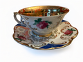 Winterling Bavaria Cobalt Rose Teacup & Saucer | Vintage Gold Porcelain